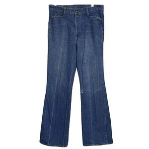 1970s Rare LEVIS Vintage Orange Tab Flap Pocket Bell bottom Circa 1970s 34 X 36